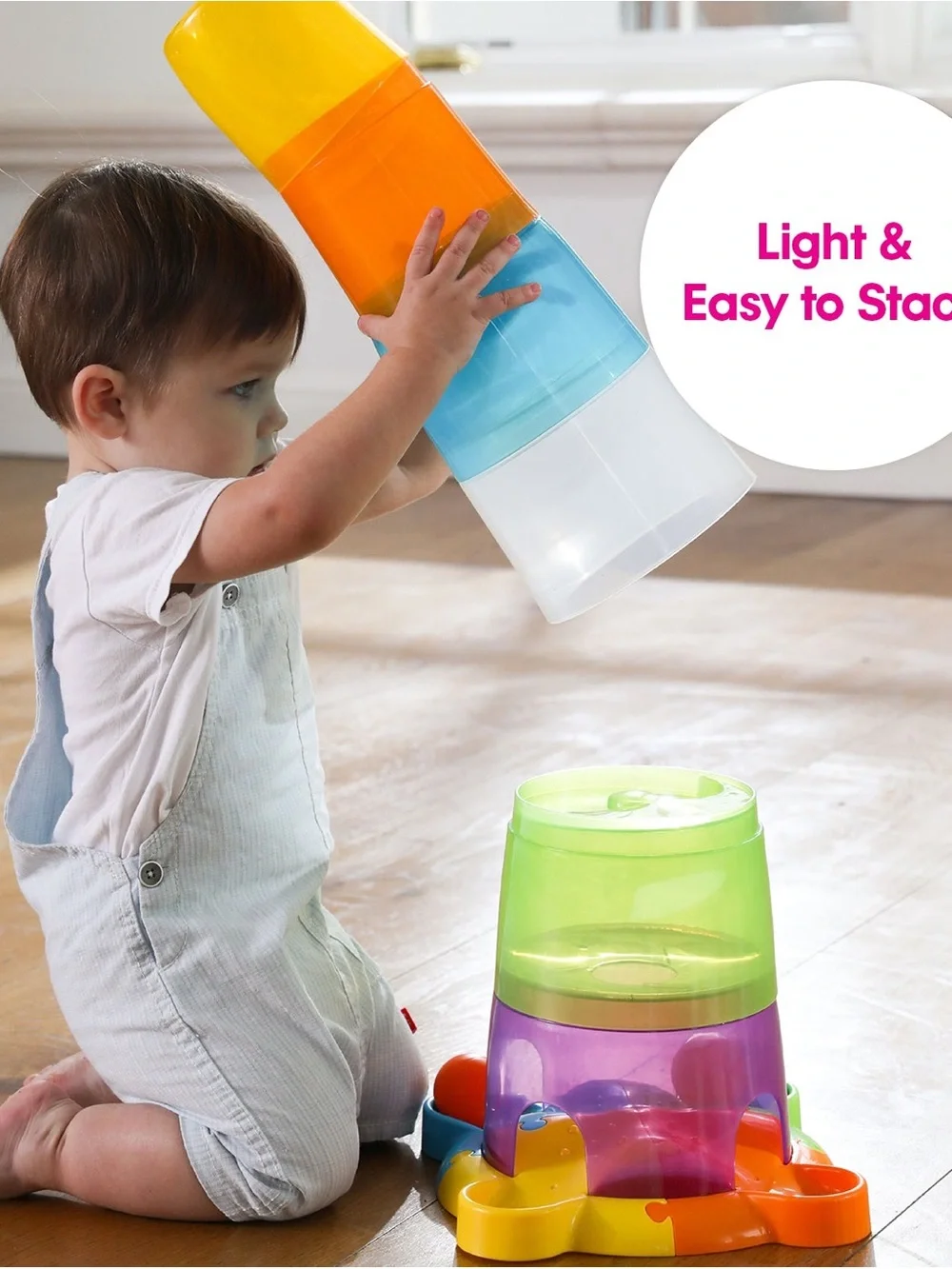 Edushape Toddler Stack and Ball Drop Transparent Ball Tower Like new!
